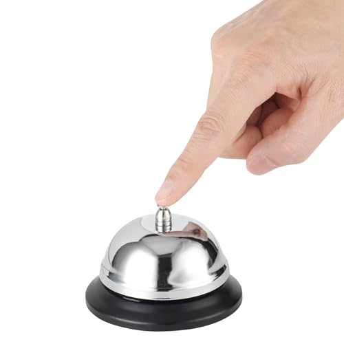 Stainless Steel Desk Call Bell 3.3 Inch Diameter for Hotels & Offices - 2 Pack