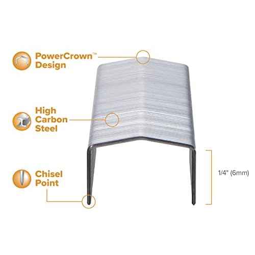 Bostitch Office B8 PowerCrown 0.25 Inch Staples, Pack of 5,000 Staples (STCRP21151/4), Silver