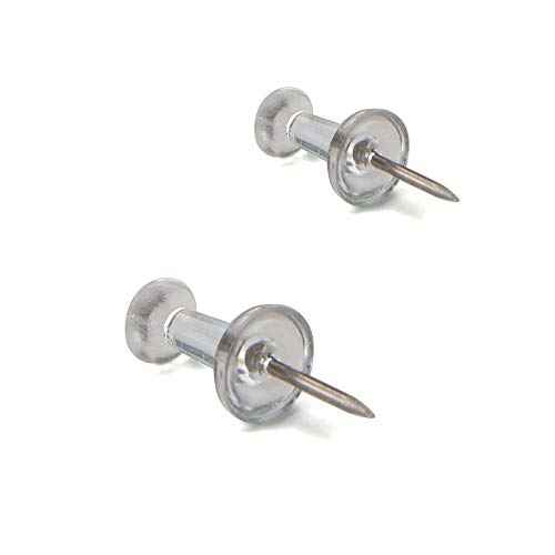 U Brands Push Pins, Clear Plastic Head Thumbtacks, Steel Point, (Pack of 24, 4800 Count Total)