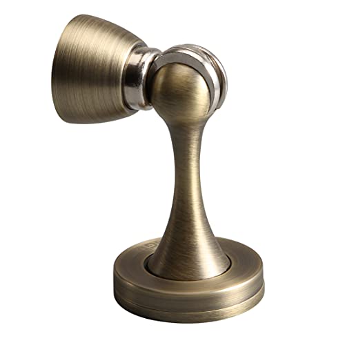 YAGU Door Stopper 6 Pack Magnetic Door Stops, Zinc Alloy Brushed Bronze Door Catch Door Holder Wall Floor Mounted, Metal Soft-Catch