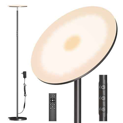 LED Floor Lamp, Bright 36W 3600LM Standing Lamp 350W Equivalent with Remote & Touch Control, Modern Torchiere Floor Lamp with 2700K-6500K Stepless Dimming, 69" Tall Lamp for Living Room Bedroom Office