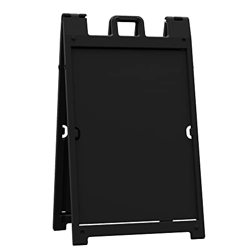 Plasticade Signicade Deluxe A Frame Durable Folding Double Sided Portable Sidewalk Curb Sign Display with Quick-Change System, Black