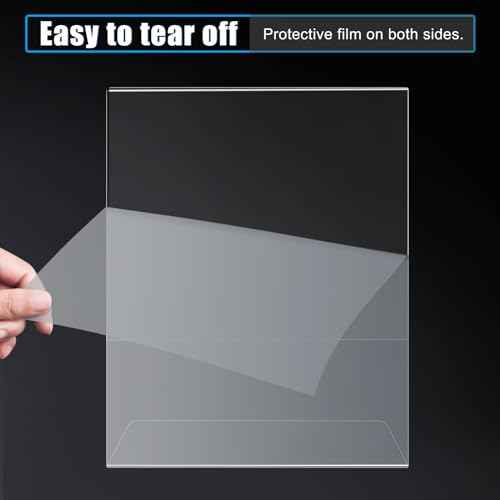 12pack 8.5x11 Acrylic, L Shape Clear Plastic, Menu Holder, Unbreakable Table Sign Holder for Restaurant, Office, School, Store and Home Use