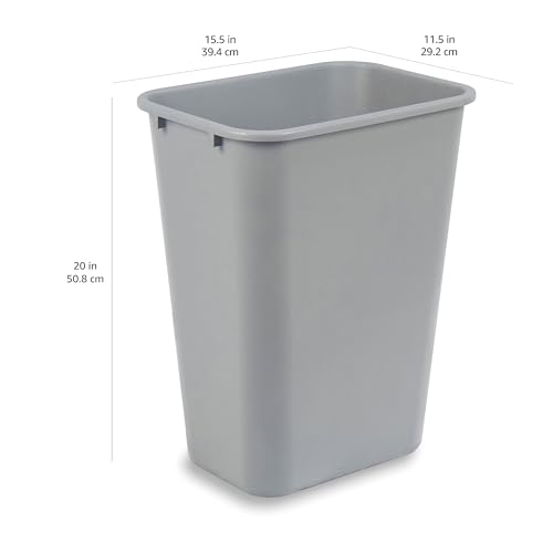 10 Gallon Commercial Office Wastebasket - Gray 2-Pack | Easy to Clean
