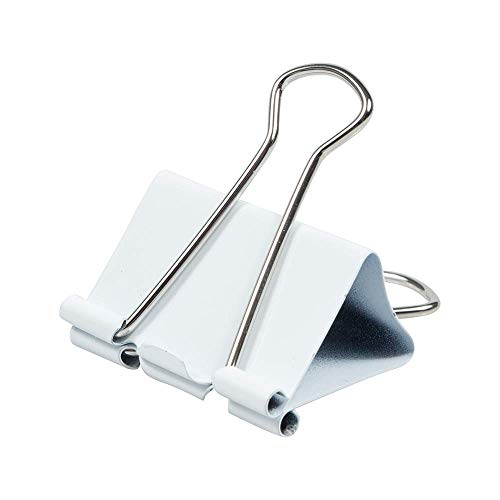JAM Paper White Large Binder Clips 1.6in (41mm) - 12 Pack, 41mm Large Binder Clips