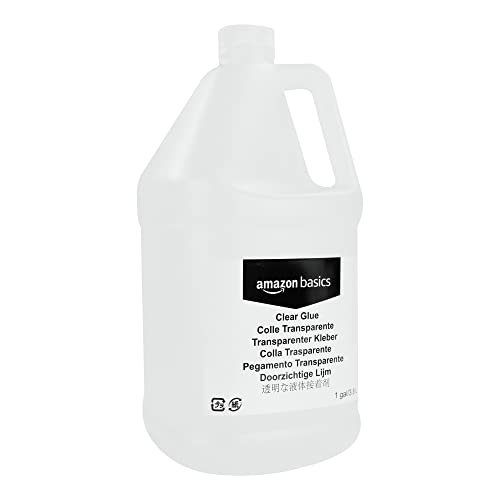 Amazon Basics 1 Gal Clear School Glue for Slime, Paper, Wood – All-Purpose Adhesive, 128 fl oz