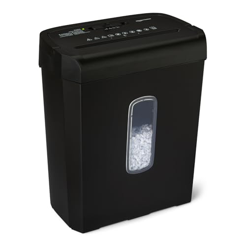 Amazon Basics Cross Cut 6-Sheet High Security Shredder, 3.7 Gallon, Auto Shut-Off for Home