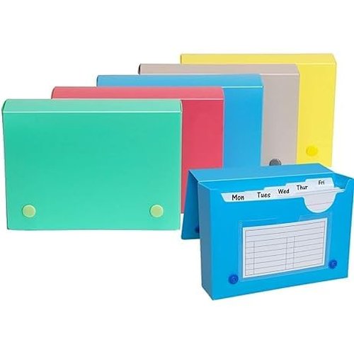 1InTheOffice Index Card Case, 3" x 5" Index Card Holder, Assorted Colors (4 Pack)