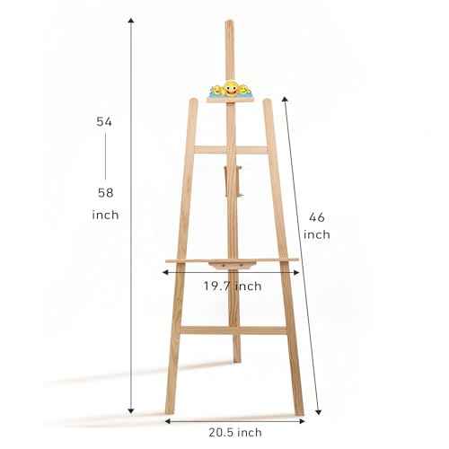 Wooden Easel Stand for Sign and Painting - Adjustable Artist Easel for Adults - Home & Wedding Display, Art Easel with Canvas Holder for Studio, Classroom