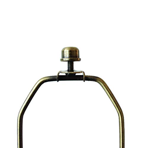 I Like That Lamp Complete Lamp Set - Antique Brass 8' Harp (Suitable for 9' to 10' Lampshade) - Includes Harp, Saddle Holder Base & Finial - Converter For Table and Floor Lamps