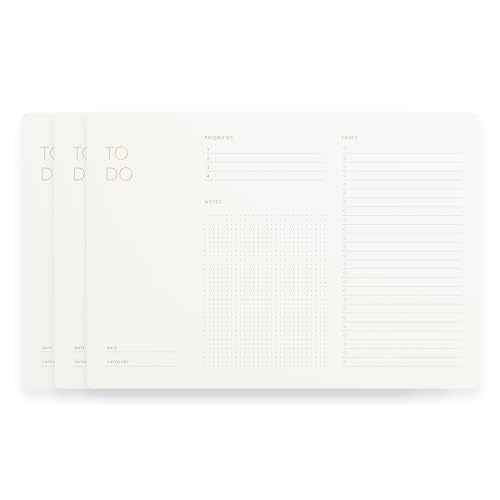 Elegant To Do List Notepad with Mouse Pad Feature, 3 Pack, 11.22" x 7.87", 50 Tear-Off Sheets (50 Each), Gold Foiled, Daily Planning, Eco-friendly To Do List Planner, FSC¢â Certified To Do List Notebook for Work