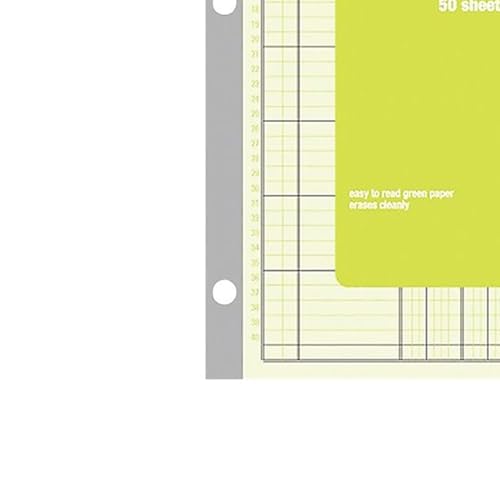 Staples 6-Column Ledger Pad, Green Paper, 50 Sheets, 2-Pack