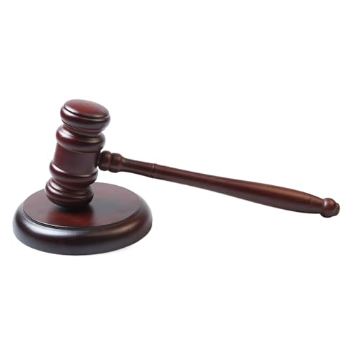 Judge Gavel and Sound Block Set - Handcrafted Wooden Legal Desk Decor
