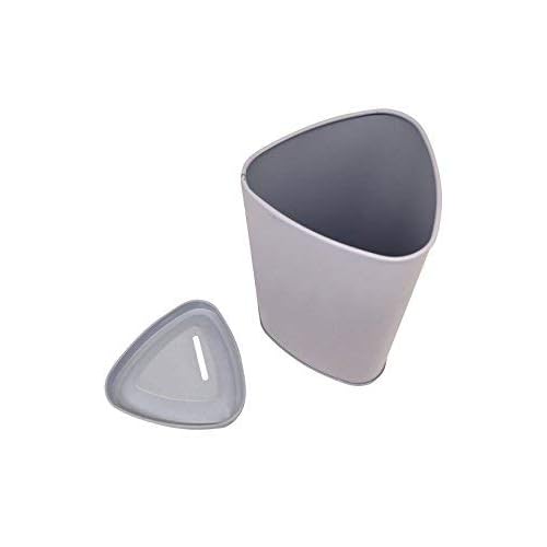 Tall High Metal Tin Charity Donation Box Tip Container Coin Collection Box Ticket Box Triangle Shaped 10" H x 3" Diameter with Slot on Removable Cover(10 Pack) White