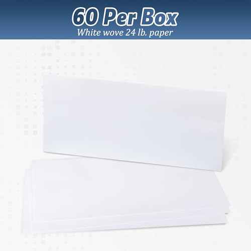 Yeplan 60PCS #10 Envelopes Letter Size Self Seal Business Envelopes No Window Security Mailing Envelopes Size 4-1/8 x 9-1/2 Inch - White 24LB Paper
