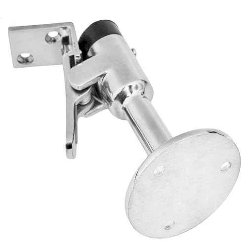 Boat Marine Grade 316 Stainless Steel Heavy Long Doorstop Catch Set Surface Mirror Treatment Yacht Ship Hatch Stopper Soft Stop Catch Anti-Collision Holder Hold Keep Door Open (2)