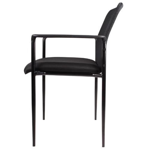 Boss Office Products Stackable Mesh Guest Chair in Black, 250 (B6909-BK)
