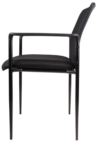 Boss Office Products Stackable Mesh Guest Chair in Black, 250 lbs – B6909-BK