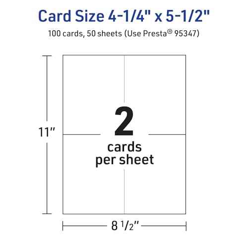 Avery Printable Rectangle Note Cards, 4.25" x 5.5", Glossy White Cardstock, Laser/Inkjet, 100 Total, Great for Thank You Cards, Event Invitations, and More