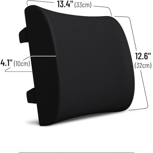 Comfort Lumbar Support Pillow for Office Chair - Memory Foam Back Cushion for Car, Chair, Couch - Lumbar Pillow Promotes Better Posture, Back Pain Relief - Ideal for Gaming and Desk Chairs