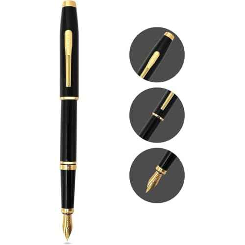 Coventry Black Lacquer with Gold-Tone Fine Nib Fountain Pen