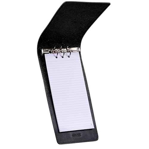 JAY-PEE NYPD Memo Book Note Pad Cover NYC Regulation Style Memo Binder with 3 Heavy Metal Rings. Includes 1 Large Size Note Pad 4" x 8 1/2" Made of Full Grain Black Leather