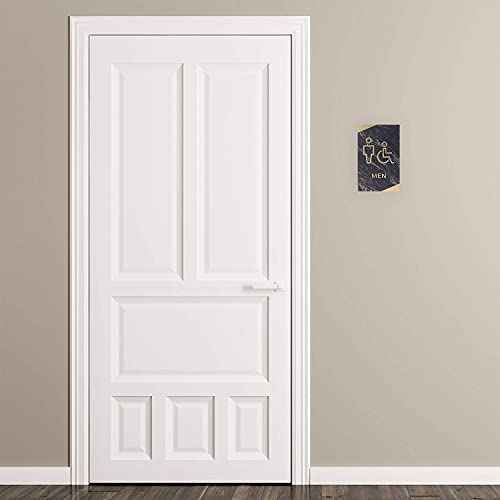 Dark Marble Men And Women Restroom Sign Set/ADA Wheelchair Accessible Bathroom Signs With Braille/Dark Marble Acrylic Signs