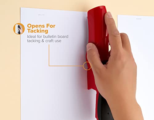 Bostitch Heavy Duty 40-Sheet Stapler with 1250 Staples & Staple Remover, Red