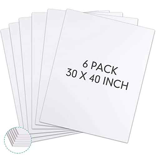 Kathfly 6 Pack Large Foam Boards Bulk 3/16 inch Thickness Giant Foam Core Board Presentation Board Multipurpose Blank Board for Presentation Project Crafts Mounting School Display(30 x 40 Inch,White)