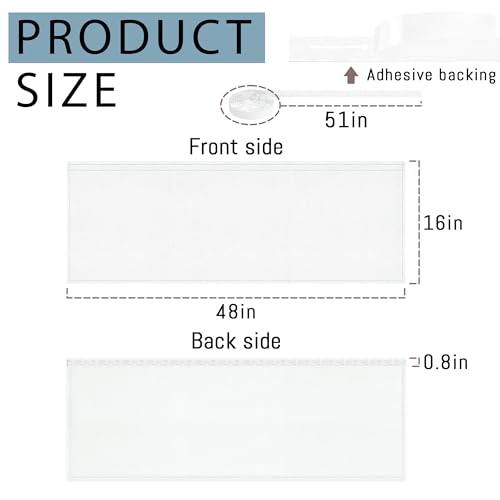 48in Under Desk Privacy Panel White Self-Adhesive Modesty Screen for Office & Home