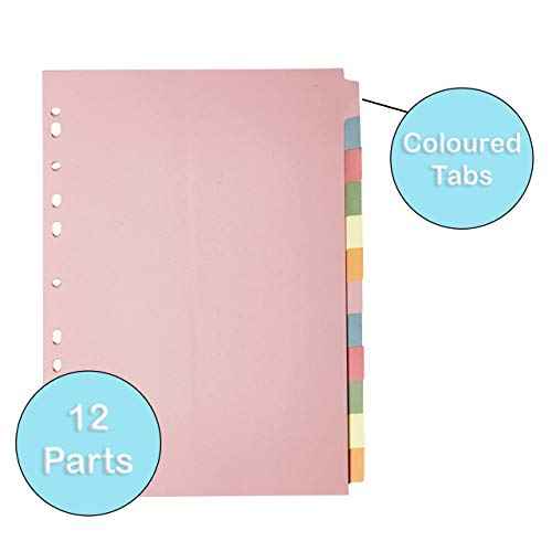 [10 Pack] Binder Dividers with Tabs A4 12 Part | Dividers for 3 Ring Binder | Perfect for Organizing Pages in 3 Ring Binder Dividers with tabs, Each Set Includes Tab Dividers - The Paper Shop