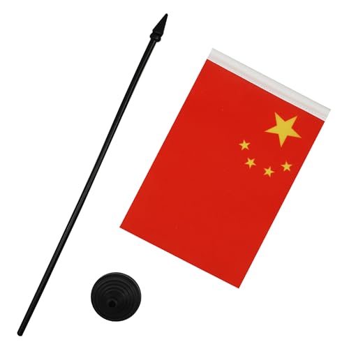 AZ FLAG China Table Flag 4x6 in 15x10 cm Polyester with Plastic Base - Interior Decoration