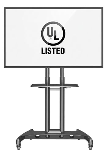 NB ERGONOMIC UL Listed Mobile TV Cart 32-75" TV Stand with Wheels, Black