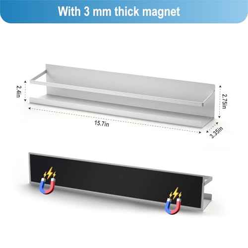 Metal Magnetic Book Shelf for Whiteboard, Metal Magnetic Bookshelf, Book Display Shelf for Teacher Kids Classroom Office (White)