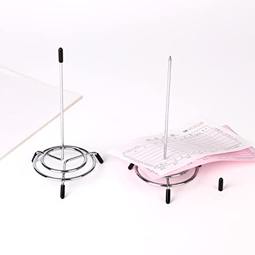 Stainless Steel Receipt Holder Spikes Set - Restaurant & Office Memo Stand