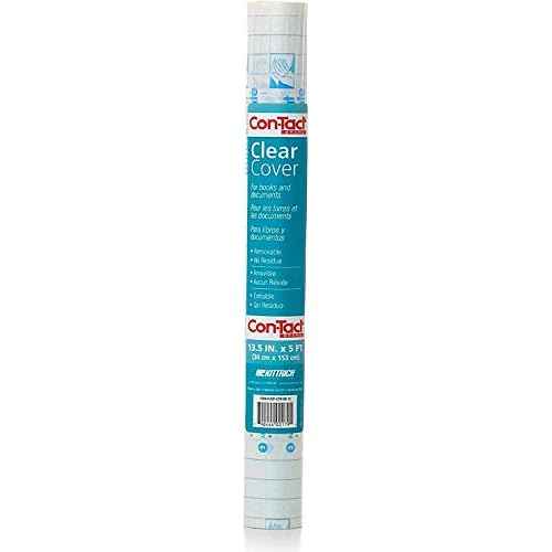 Con-Tact Brand Clear Adhesive Protective Liner to Cover Books and Documents, 13.5-Inches x 5-Feet (Pack of 3)