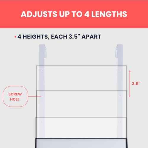 Over The Door Whiteboard - Dry Erase Board for Door with Adjustable 4 Heights - Horizontal & Vertical Installation White Board - Office White Board with Eraser, Magnet, 2 Markers & 2 Hooks