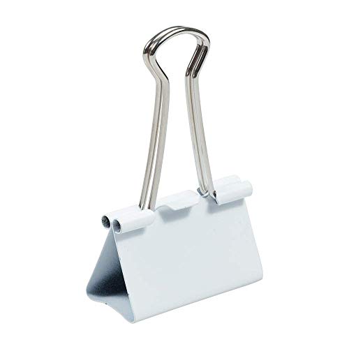 JAM Paper White Large Binder Clips 1.6in (41mm) - 12 Pack, 41mm Large Binder Clips