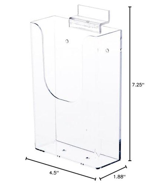 Plymor Clear Acrylic Tri-Fold Brochure Literature Holder (Slatwall), Fits Documents Up to 4" Wide