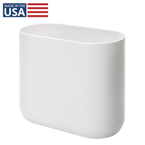 iDesign Small White Slim Plastic Bathroom Trash Can - Pack of 1