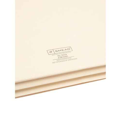 Smead End Tab File Pocket, Reinforced Straight-Cut Tab, 1-3/4" Expansion, Manila Gusset, Legal Size, Manila, 25 per Box (76114)