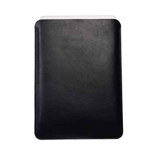 Genuine Leather MacBook Air Case 13.6 for All 13 Inch Macbooks 2018-2023 MacBook Pro M1/A2338 A2251 A2289 2016-2021, Black Vertical