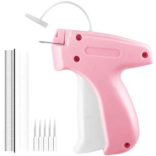 Stitch Gun for Clothes, Portable Tag Gun,Durable Micro Stitch Gun, Lightweight Free Fixer (Pink,1pcs+2000tag)
