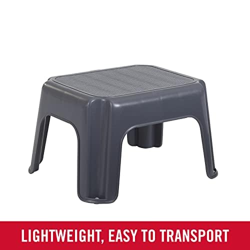 Rubbermaid One-Step Stool Gray 7" Plastic Step Stool Holds 200 lb
