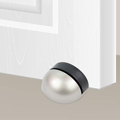 Floor Door Stopper with Rubber pad 4pack, Semicircle Shaped Door Stopper, Protecting Wall (2inch x 30pack, Dark Grey)