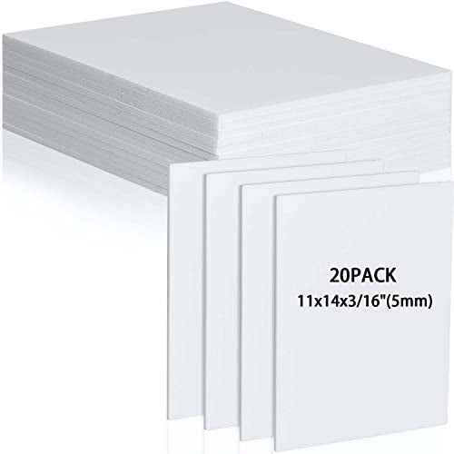 20Pcs White Foam Board 14 x 11 inch White Poster Board 3/16" Thick Foam Core Board White Foam Backing Boards for Crafts Poster Making Art Presentations