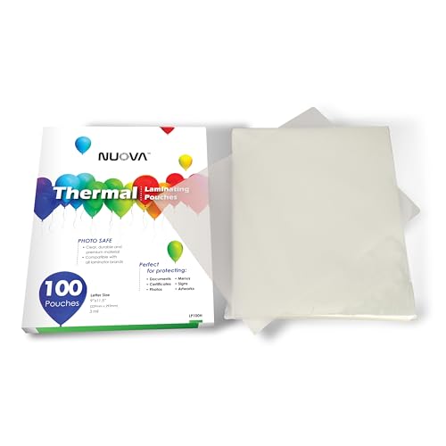 Aurora Nuova Premium Thermal Laminating Pouches 9x11.5 Inch 3 Mil - 100 Pack