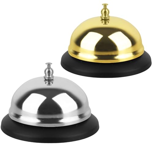 Call Bell Loud Clear Desk Bell Set - Durable Steel Service Bells for Hotels, Restaurants, Classrooms