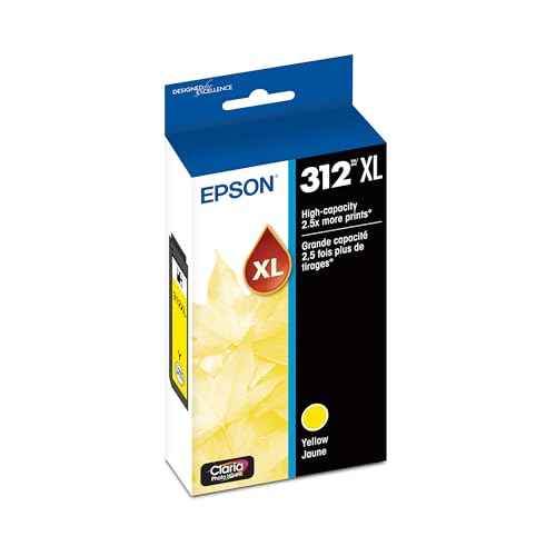 EPSON 312 Claria Photo HD Ink High Capacity Yellow Cartridge (T312XL420-S) Works with Expression Photo XP-8500, XP-8600, XP-8700, XP-15000