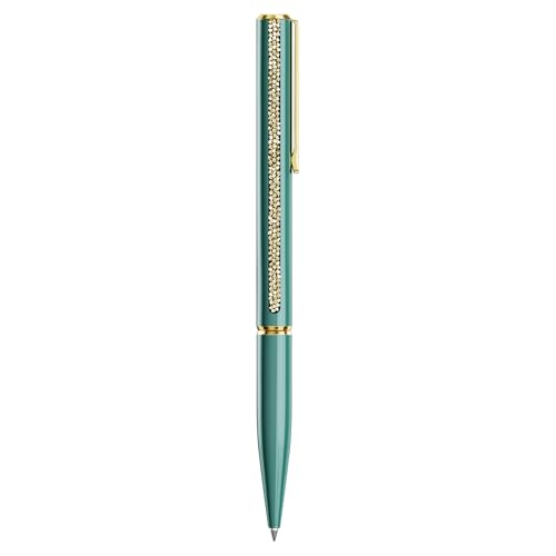 Swarovski Crystal Shimmer Glide ballpoint pen, Green, Green lacquered, Gold-tone finish